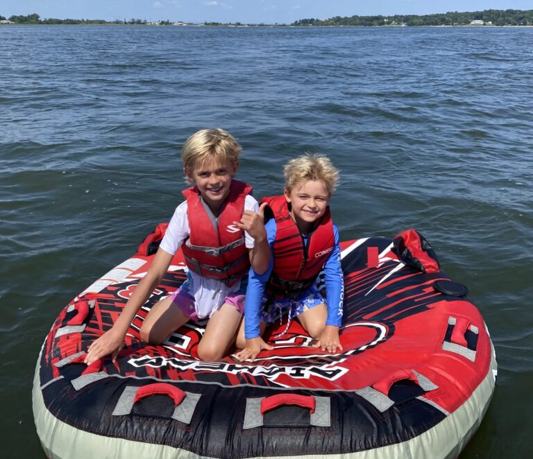 Tubing at Kids & Teens water sports summer camp on Long Island